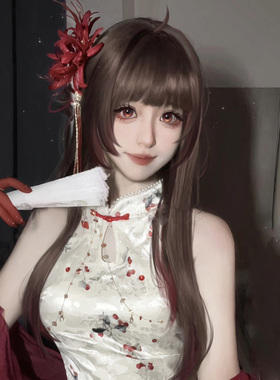 红色彼岸花流苏发簪古风汉服配饰