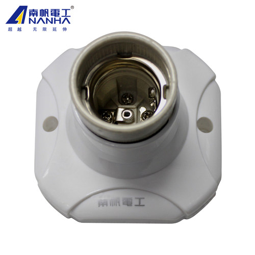 E27灯座 耐高温陶瓷灯头 灯座螺口陶瓷灯口 灯座平底座吸顶 10个 - 图0