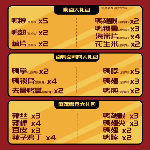 三只松鼠_鸭肉零食大礼包多款鸭脖肉食礼包熟食礼盒零食卤味小吃 - 图3