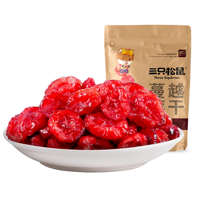 【三只松鼠_蔓越莓干100g】蜜饯水果干烘焙专用休闲零食小吃-图3