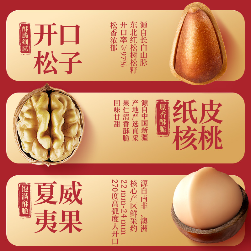 三只松鼠坚果礼盒鼎紫款20袋/2081g节日送礼送长辈健康零食大礼包