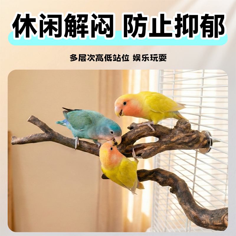 鹦鹉仿真树枝站杆树脂站架休闲解闷磨爪磨喙玩具虎皮牡丹玄凤站棒,淘宝优惠券,粉丝福利购,淘宝优惠卷