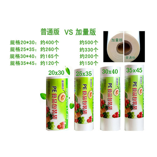 加厚手撕点段式连卷袋超市食品专用保鲜袋购物袋塑料袋方便袋包邮 - 图2