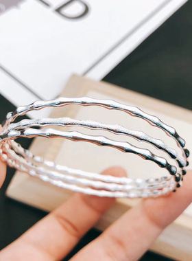 三生三世闭口纯银节节高手镯