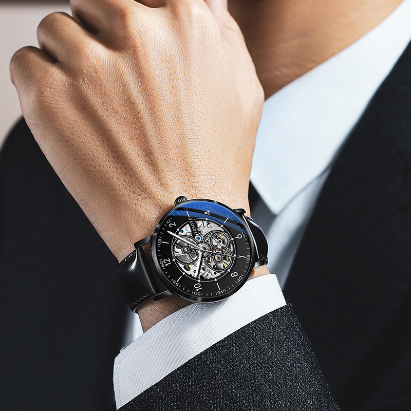 2021新款瑞士十大男士纯镂空机械表 尼诺尔手表国产腕表