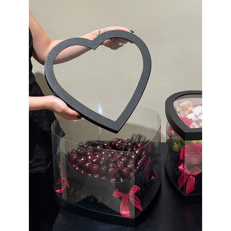 丁峰·圣诞节爱心礼盒情人节透明鲜花水果礼物盒玫瑰花惊喜包装盒,淘宝优惠券,粉丝福利购,淘宝优惠卷