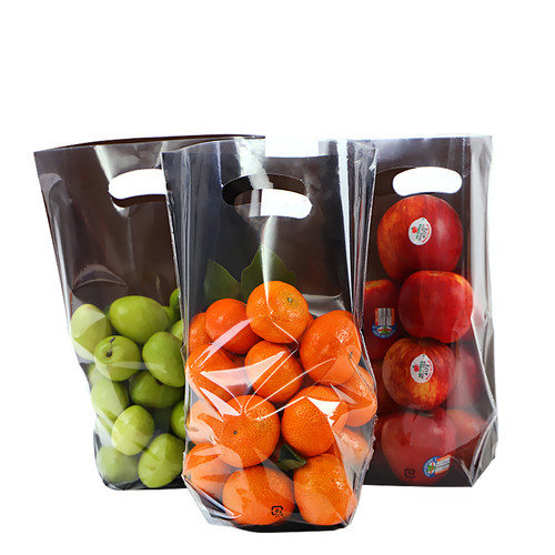 丁峰包装水果保鲜袋黑底透明蔬菜保鲜袋一次性水果商超手提袋加厚 - 图3