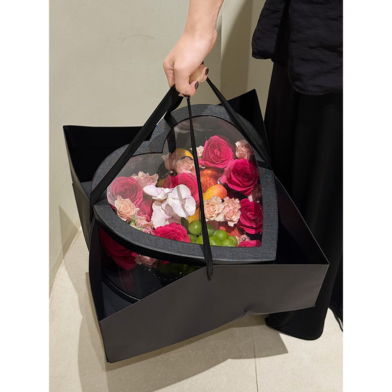 丁峰·圣诞节爱心礼盒情人节透明鲜花水果礼物盒玫瑰花惊喜包装盒,淘宝优惠券,粉丝福利购,淘宝优惠卷