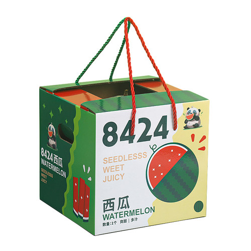 丁峰·单粒装西瓜包装盒上海南汇8424红心西瓜礼品盒手提礼盒 - 图3