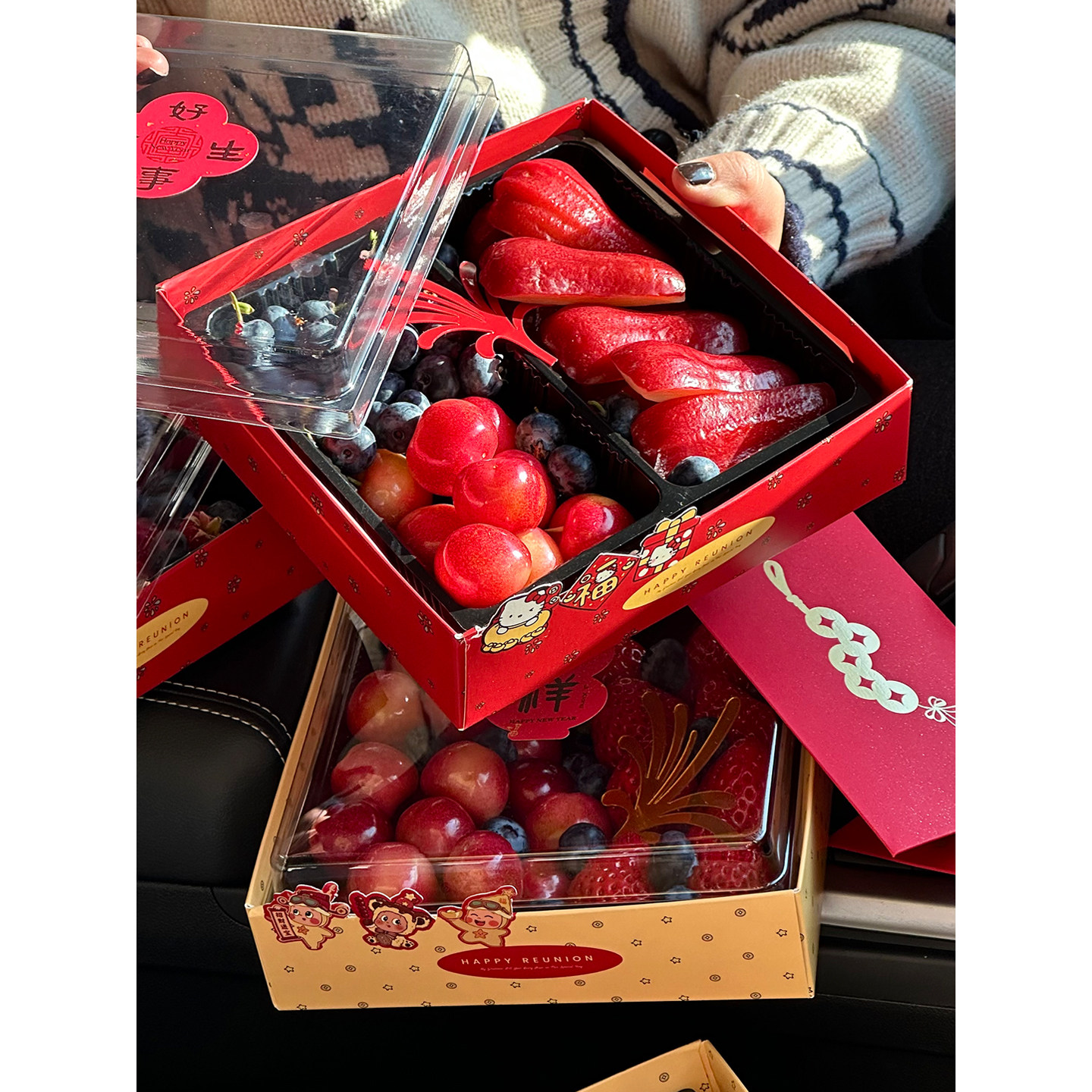 丁峰·新春福字果切拼盘包装盒 透明盖单格/多拼一次性水果打包盒,淘宝优惠券,粉丝福利购,淘宝优惠卷
