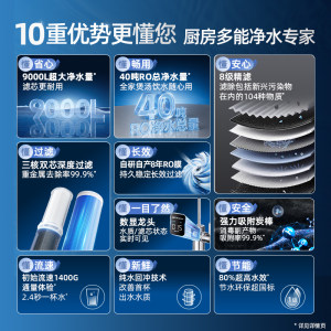 沁园新品双子芯家用净水器政府补贴RO净水机厨房自来水过滤饮水机