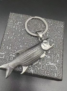 鱼形开瓶器挂坠钛钢钥匙扣