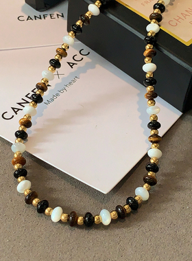 CANFEN波西米亚天然石串珠项链女
