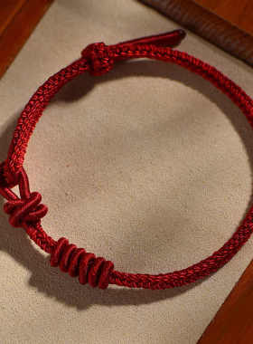 手工编织双联结DIY手绳半成品穿黄金转运珠专用绳本命年红绳手链