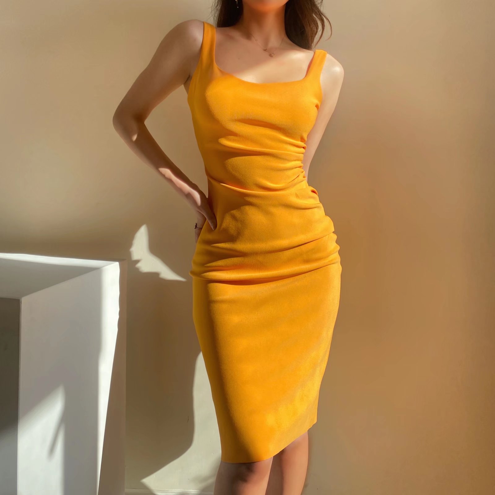 Sexy Women's dress Summer slim long-sleeved sheath dress - 图1