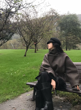 日系复古黑色报童帽女秋冬显脸小鸭舌帽网红法式英伦风羊毛贝雷帽
