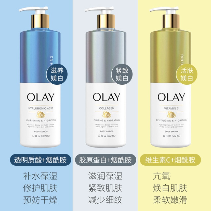 Olay玉兰油烟酰胺玻尿酸胶原蛋白维C亮白舒缓滋润保湿身体乳美版 - 图2