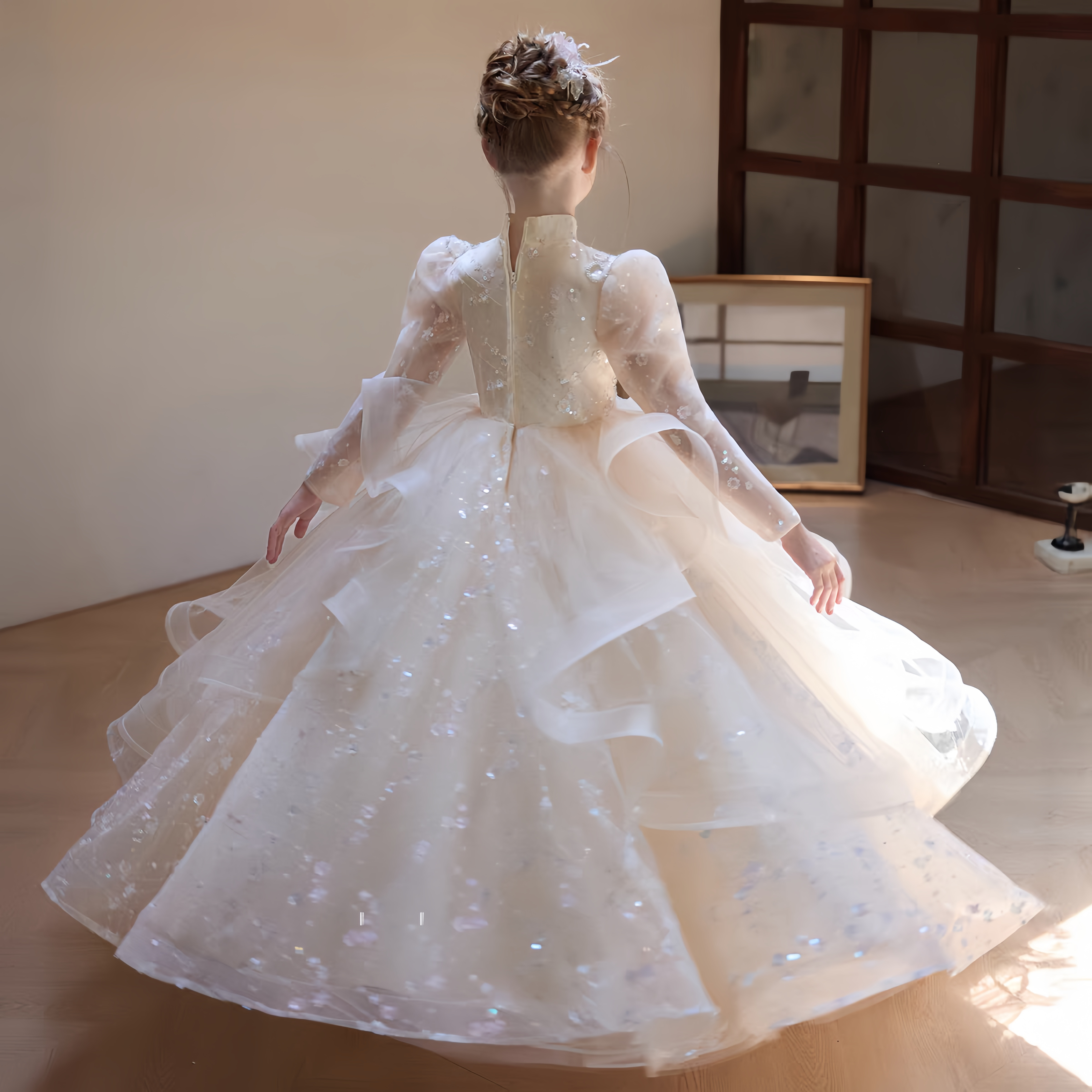 女童生日晚礼服公主裙花童婚礼女孩婚纱高端钢琴演出服儿童主持人,淘宝优惠券,粉丝福利购,淘宝优惠卷