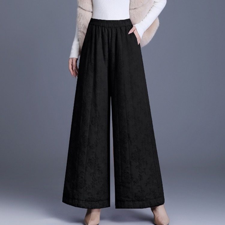 羽绒棉裤女冬季外穿2025新款加厚保暖提花夹棉休闲裤阔腿裤棉裤子,淘宝优惠券,粉丝福利购,淘宝优惠卷