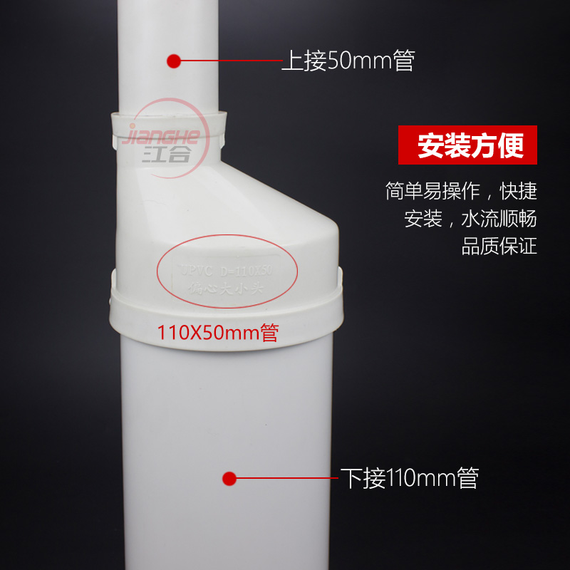 加厚pvc偏心大小头异径大小头pvc管配件烟管配件变径接头50 75110 - 图0