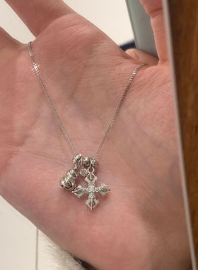 925纯银金刚杵葫芦吊坠项链新中式轻奢时尚十字架锁骨链个性项饰