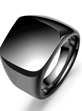 时尚复古铸造正方形素面戒指指环