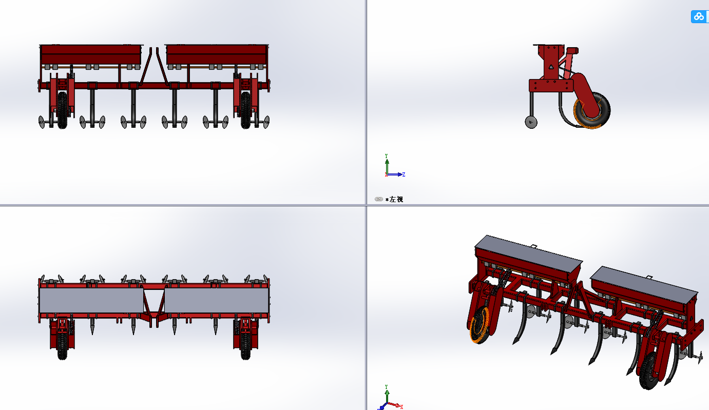 中耕施肥作业机设计含三维SW模型+CAD图纸+说明（农田施肥机） - 图1