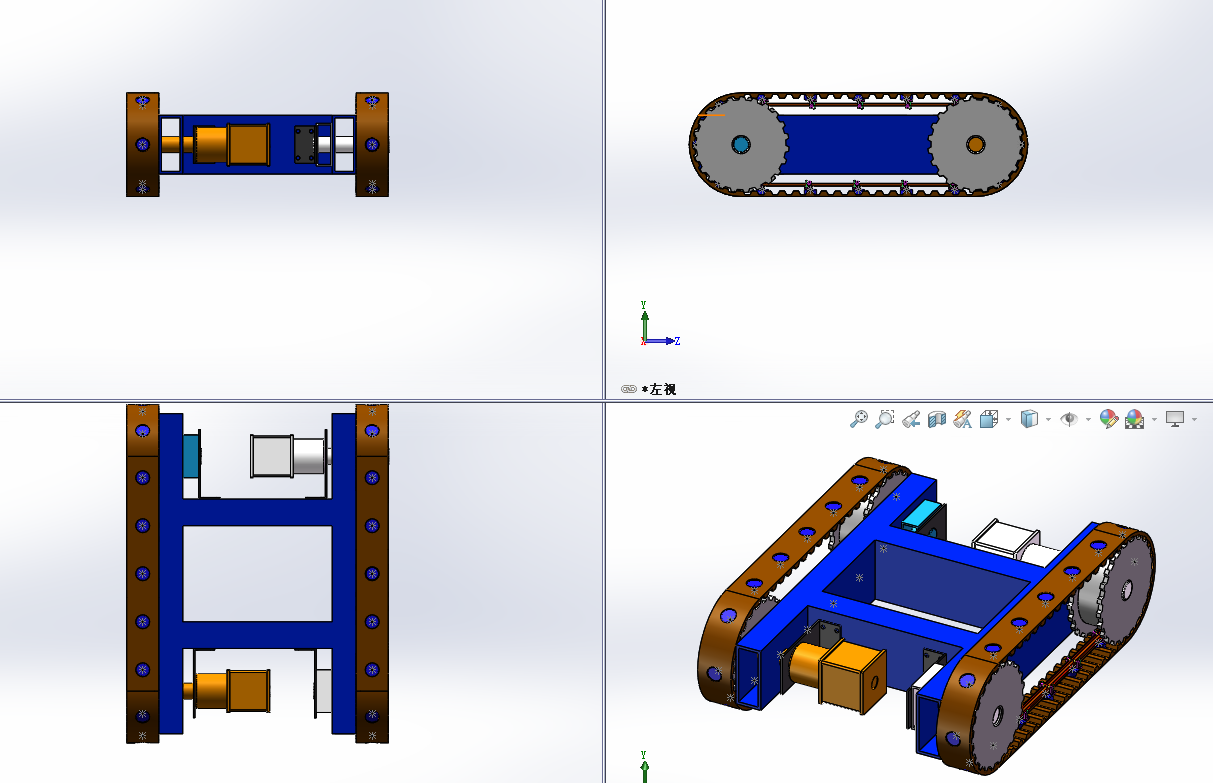 电磁吸附爬壁机器人设计三维模型Solidworks图纸3D数据SW建模素材 - 图1