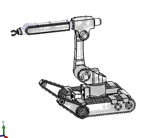 灾害救援机器人设计履带式六自由度机械手三维SW模型+CAD图纸说明-图2