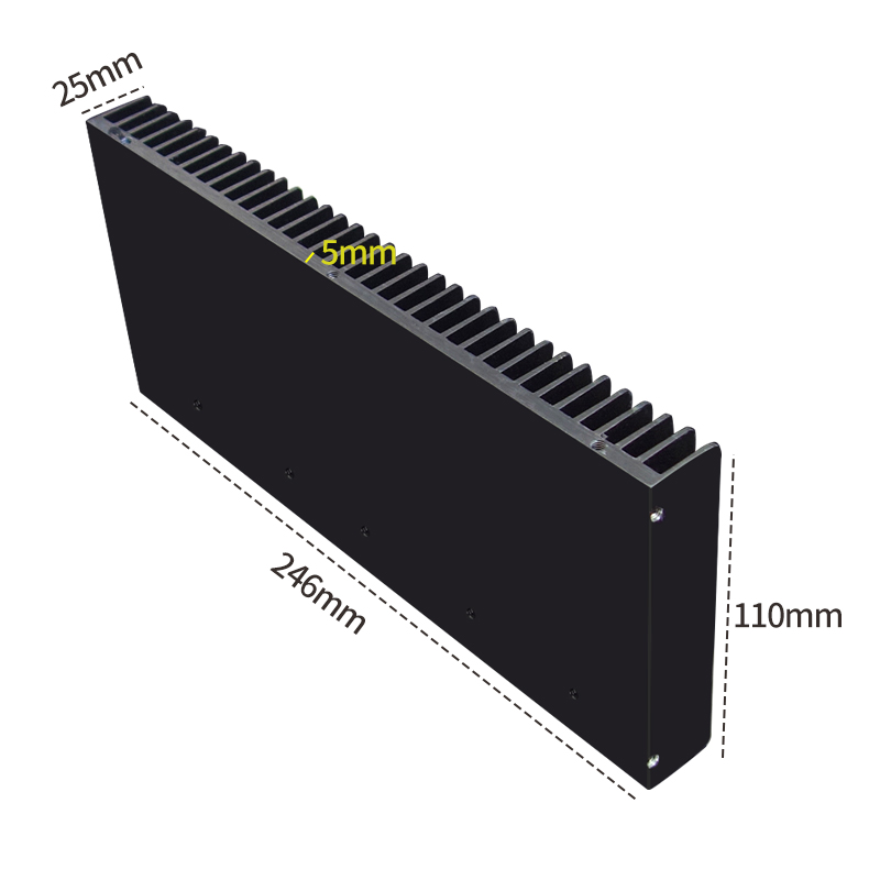 10W1969小甲专用散热器 246X112X25毫米铝散热器 基板厚度5毫米 - 图2