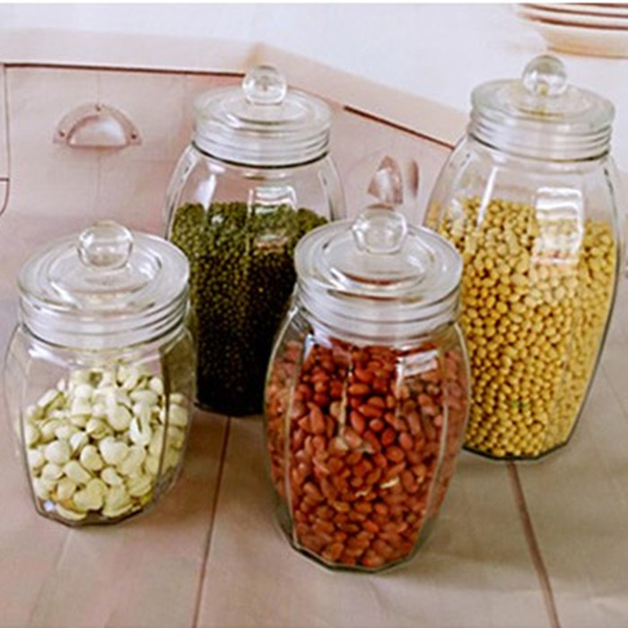 Milk powder glass lid pickled fruit sealed storage jar