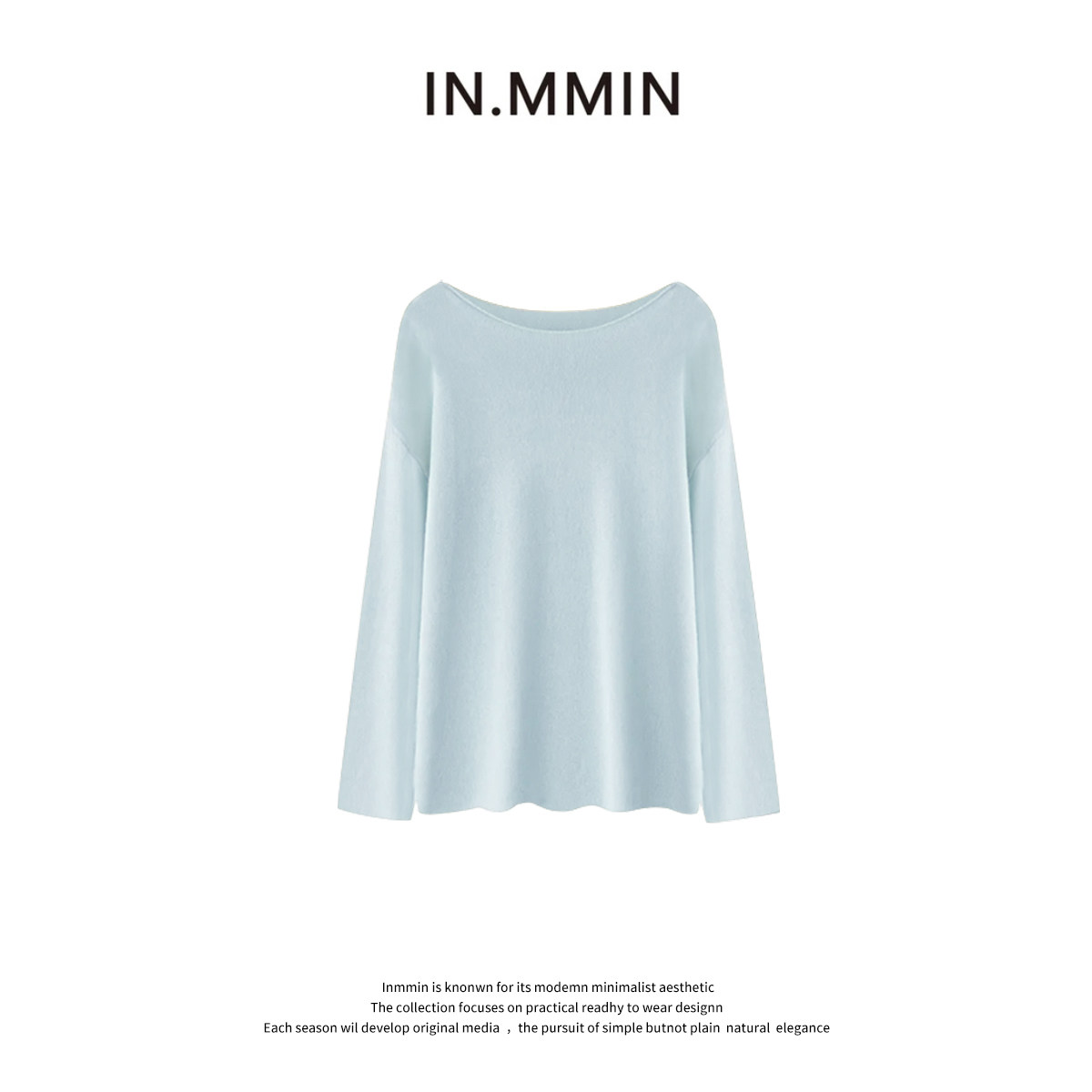 INMMIN 和纸纱慵懒风圆领宽松显瘦套头长袖防晒罩衫-zz1098