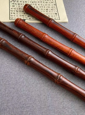 犀牛角紫檀竹节棍健身棍武术棍把玩棍鞭杆圆棍