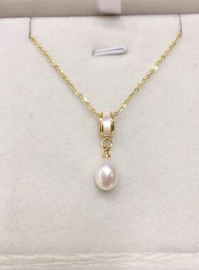 高亮5A级水滴形天然淡水珍珠吊坠耳钉套装海贝贝壳珍珠首饰批发