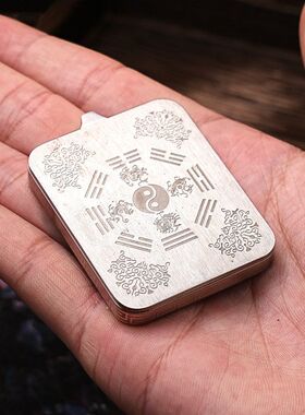 原创朱砂唐卡道家仙尊八卦四方神兽钛钢画框太上老君三清吊坠