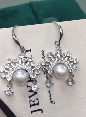 新中式天然淡水珍珠耳钩吊坠套装
