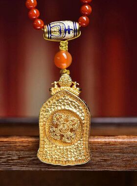 藏式文玩佛珠红玛瑙项链扎基拉姆前世今生唐卡佛牌吊坠毛衣链长链