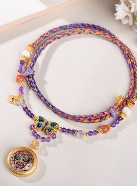 天然水晶珐琅新中式藏式吊坠唐卡