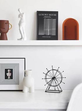 现代高级感样板间酒柜艺术陈列家居装饰品摆件设计师边柜高档摆设