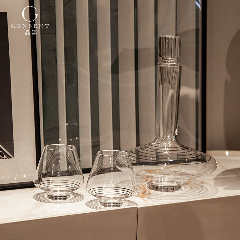 高级感水晶玻璃醒酒器红酒杯香槟杯家用套装酒柜高端装饰摆件轻奢,淘宝优惠券,粉丝福利购,淘宝优惠卷