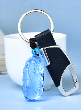 天然蓝水晶貔貅吊坠财源皮丘吉祥瑞兽吞金兽蓝晶石项坠送礼吉祥物