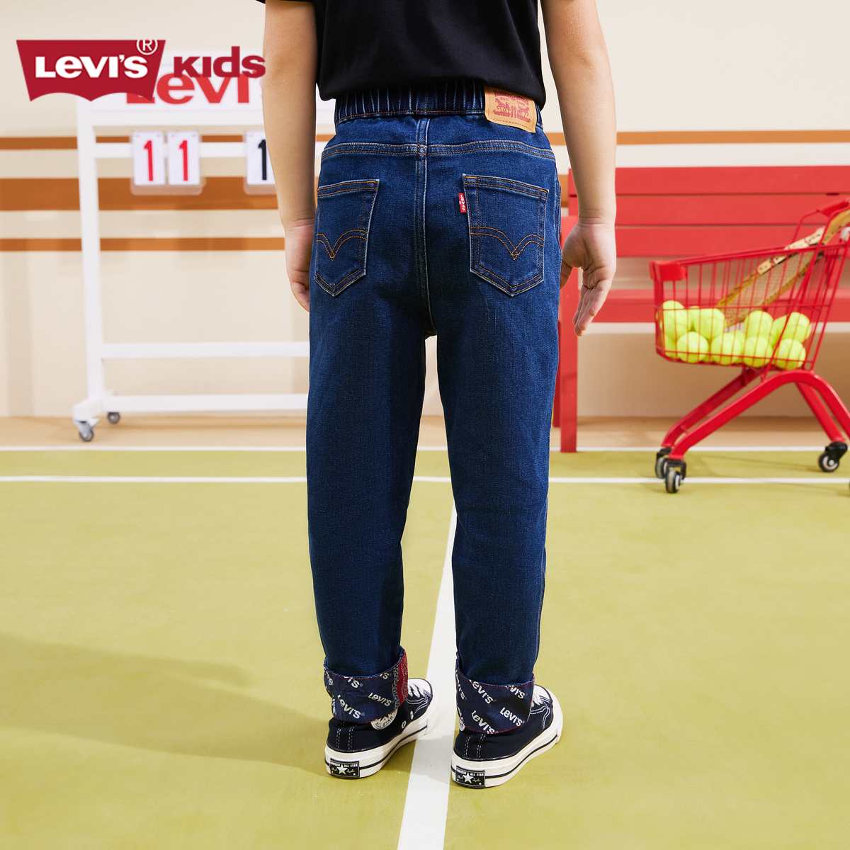 Levi's李维斯童装男童牛仔裤2024春季新款儿童休闲长裤中大童裤子 - 图1