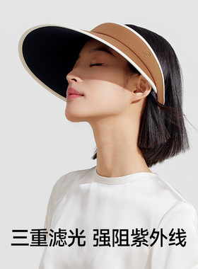 沙滩太阳帽子空顶显脸小vvc春夏