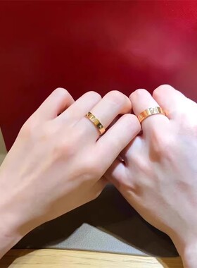 俞大生18K玫瑰金满天星LOVE戒指女轻奢百搭设计感高级指环送女友