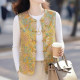 2026 ພາກຮຽນ spring ແລະດູໃບໄມ້ລົ່ນ vest ຮູບແບບໃຫມ່ສໍາລັບໄວກາງຄົນແລະຜູ້ສູງອາຍຸທີ່ນຸ່ງເສື້ອແບບຈີນແຜ່ນ disc buckle ຄໍ V-neck ຂອງແມ່ຍິງ vest satin jacquard