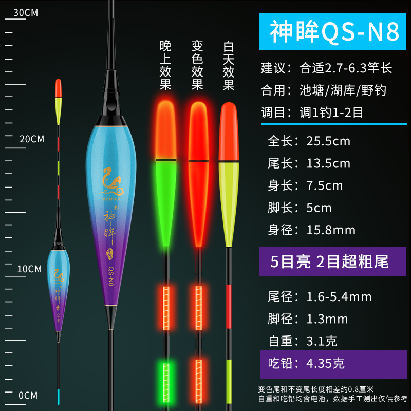 日夜两用浅水夜光漂打浮电子漂咬钩变色库钓加粗大物浮漂矶钓漂 - 图1