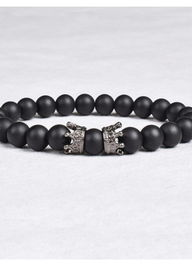 欧美饰品跨境松石皇冠情侣手链串珠DIY Bracelet男士手链
