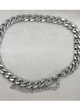 简约不锈钢手链绿色玉髓编织可调节手串男女