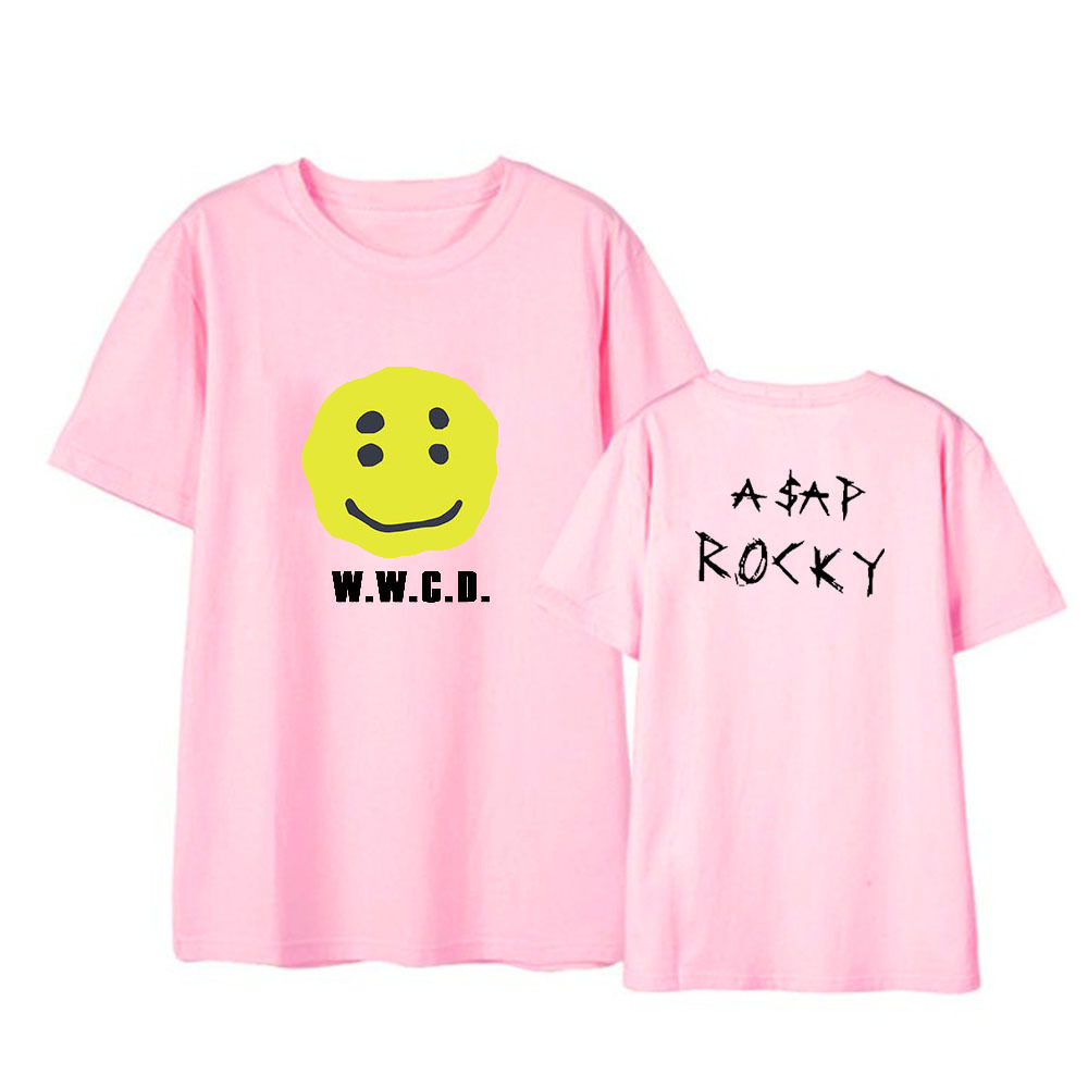 欧美ASAP ROCKY周边短袖T恤时尚宽松衣服男女夏季 - 图1