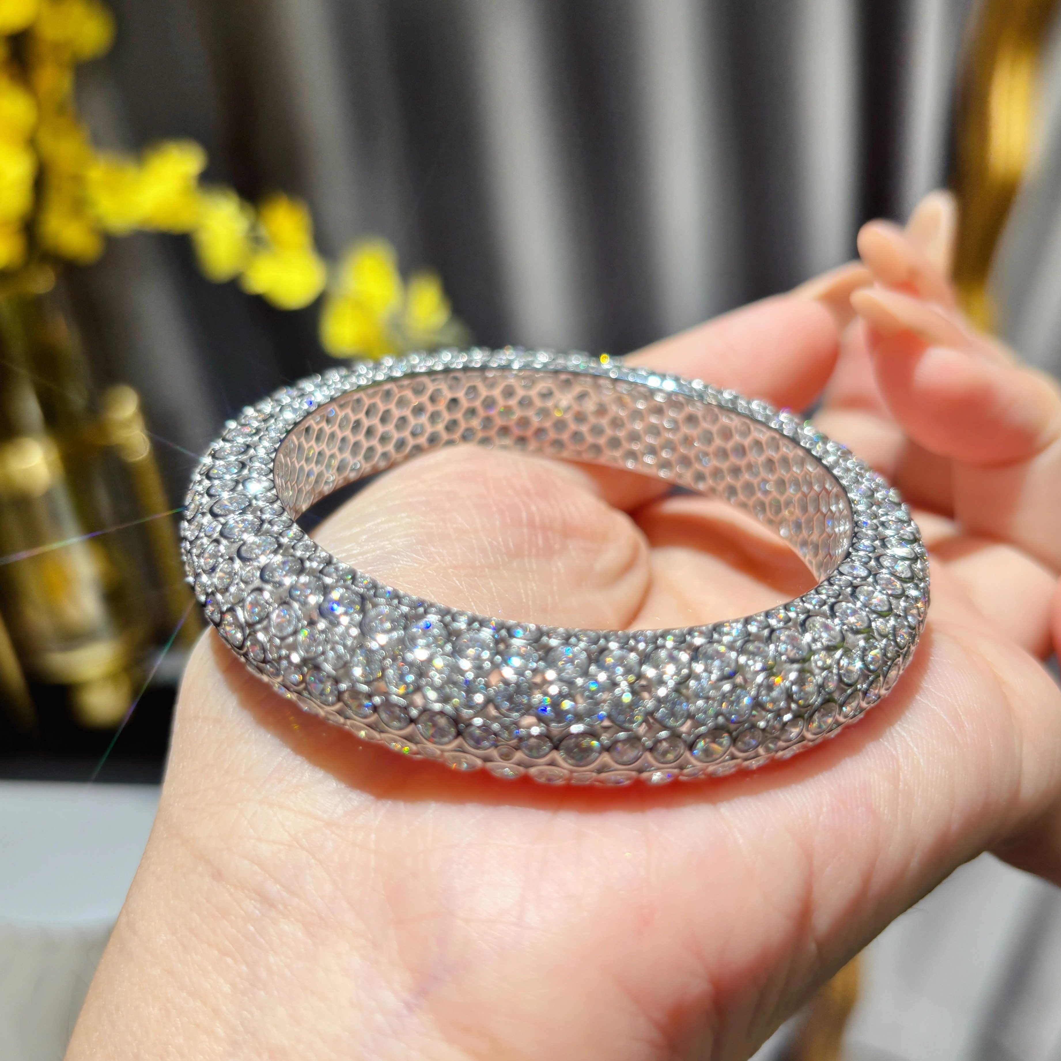 VISING珠宝爆闪满天星黄金色银色手镯S925银镯子,淘宝优惠券,粉丝福利购,淘宝优惠卷